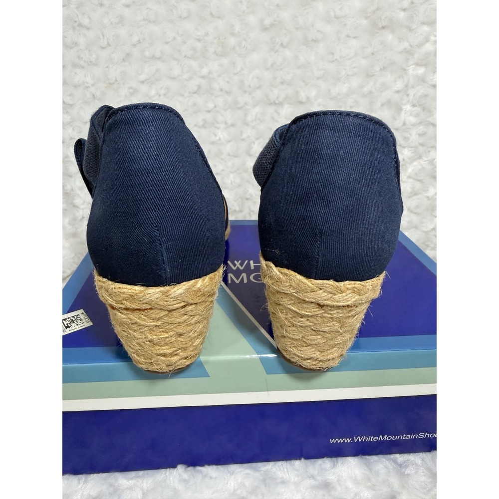 White Mountain Hudlin Navy Blue Espadrille Wedge‎ Sandals W29208-476 Women 9 NEW - Picture 4 of 6